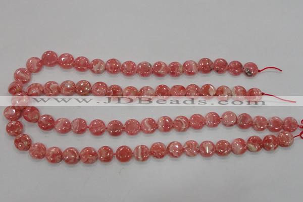 CRC106 15.5 inches 12mm flat round natural argentina rhodochrosite beads