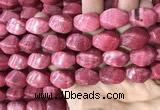 CRC1060 15.5 inches 13*18mm twisted rice rhodochrosite beads