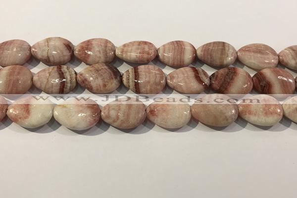 CRC1087 15.5 inches 18*25mm flat teardrop rhodochrosite beads