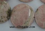 CRC158 15.5 inches 30mm flat round Argentina rhodochrosite beads