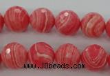 CRC404 15.5 inches 12mm faceted round synthetic rhodochrosite beads