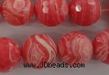 CRC407 15.5 inches 18mm faceted round synthetic rhodochrosite beads