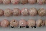 CRC455 15.5 inches 14mm faceted round Argentina rhodochrosite beads