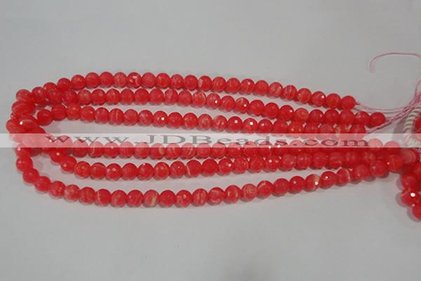 CRC512 15.5 inches 8mm faceted round synthetic rhodochrosite beads