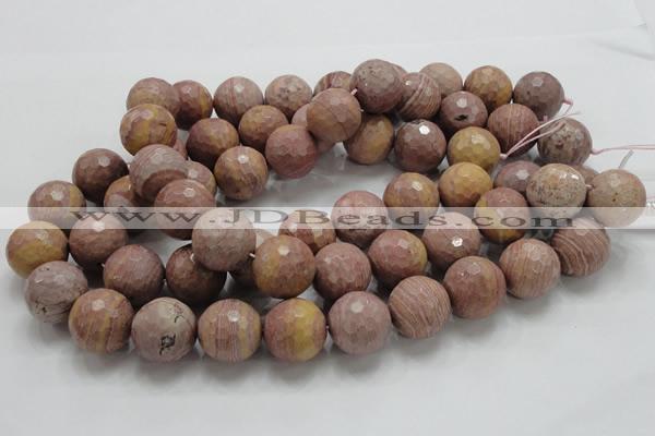 CRC64 15.5 inches 20mm faceted round rhodochrosite gemstone beads