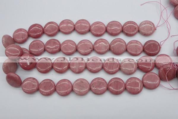 CRC693 15.5 inches 20mm flat round rhodochrosite beads wholesale