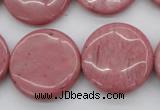 CRC694 15.5 inches 25mm flat round rhodochrosite beads wholesale