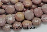 CRC72 15.5 inches 12mm flat round rhodochrosite gemstone beads