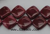 CRC841 15.5 inches 14*14mm diamond Brazilian rhodochrosite beads