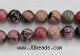 CRD02 15.5 inches 8mm round natural rhodonite gemstone beads