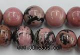 CRD06 15.5 inches 16mm round natural rhodonite gemstone beads