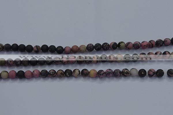 CRD23 15.5 inches 4mm round matte rhodonite beads wholesale