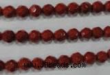 CRE101 15.5 inches 6mm faceted round red jasper beads wholesale