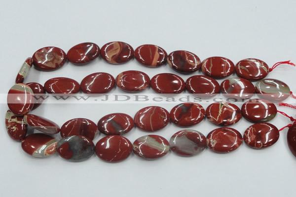 CRE12 16 inches 18*25mm oval natural red jasper beads wholesale