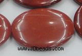 CRE14 16 inches 30*40mm oval natural red jasper beads wholesale