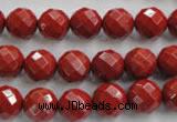 CRE154 15.5 inches 10mm faceted round red jasper beads wholesale