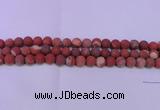 CRE160 15.5 inches 4mm round matte red jasper beads