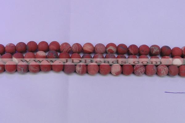 CRE160 15.5 inches 4mm round matte red jasper beads