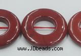 CRE22 16 inches 30mm donut natural red jasper beads wholesale