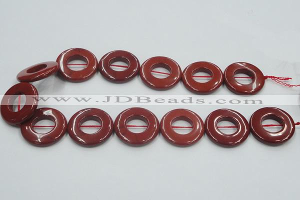 CRE22 16 inches 30mm donut natural red jasper beads wholesale