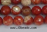 CRE332 15.5 inches 8mm faceted round red jasper beads