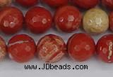 CRE333 15.5 inches 10mm faceted round red jasper beads