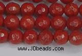 CRE339 15.5 inches 6mm faceted round red jasper beads