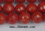 CRE342 15.5 inches 12mm faceted round red jasper beads