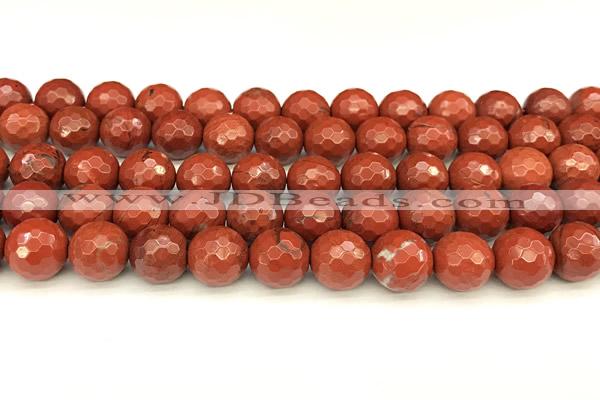 CRE361 15 inches 8mm faceted round red jasper beads wholesale