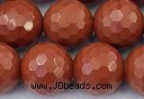 CRE365 15 inches 8mm faceted round red jasper beads