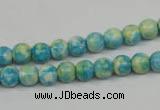 CRF101 15.5 inches 6mm round dyed rain flower stone beads wholesale