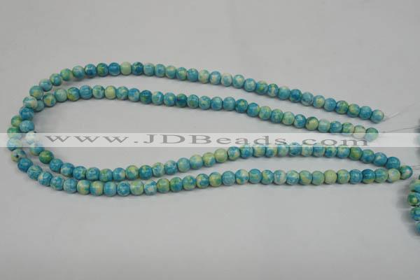 CRF101 15.5 inches 6mm round dyed rain flower stone beads wholesale