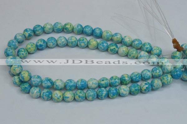 CRF104 15.5 inches 12mm round dyed rain flower stone beads wholesale