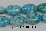 CRF126 15.5 inches 13*18mm oval dyed rain flower stone beads