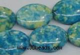 CRF128 15.5 inches 18*25mm oval dyed rain flower stone beads