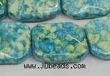 CRF145 15.5 inches 20*26mm rectangle dyed rain flower stone beads