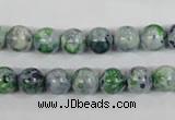 CRF151 15.5 inches 6mm round dyed rain flower stone beads wholesale