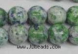 CRF155 15.5 inches 14mm round dyed rain flower stone beads wholesale