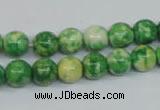 CRF182 15.5 inches 8mm round dyed rain flower stone beads wholesale