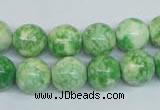 CRF184 15.5 inches 12mm round dyed rain flower stone beads wholesale