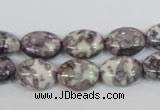 CRF243 15.5 inches 10*14mm oval dyed rain flower stone beads