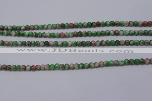 CRF271 15.5 inches 3mm round dyed rain flower stone beads