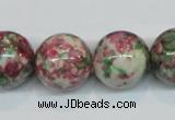 CRF28 15.5 inches 18mm round dyed rain flower stone beads wholesale