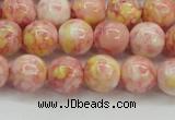 CRF317 15.5 inches 10mm round dyed rain flower stone beads wholesale