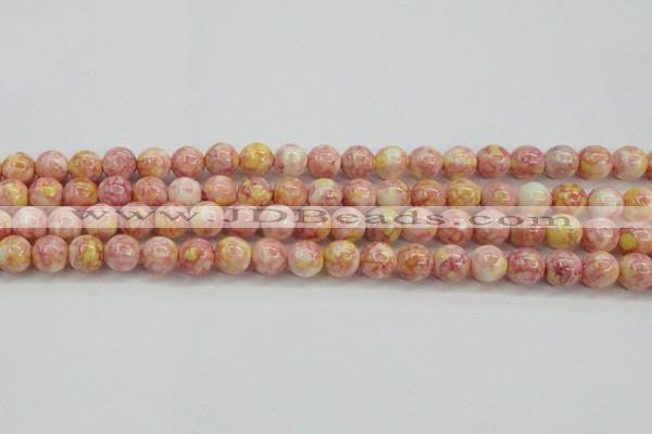 CRF317 15.5 inches 10mm round dyed rain flower stone beads wholesale