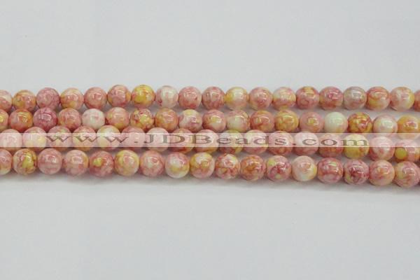 CRF318 15.5 inches 12mm round dyed rain flower stone beads wholesale