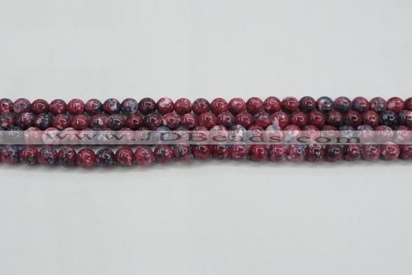 CRF343 15.5 inches 6mm round dyed rain flower stone beads wholesale