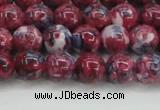 CRF344 15.5 inches 8mm round dyed rain flower stone beads wholesale