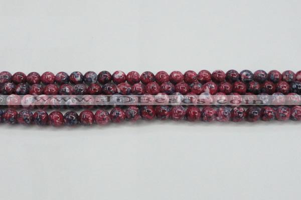 CRF344 15.5 inches 8mm round dyed rain flower stone beads wholesale