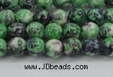 CRF349 15.5 inches 4mm round dyed rain flower stone beads wholesale